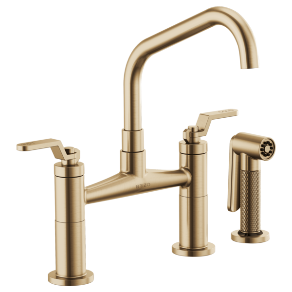 BRIZO LITZE 62564LF ANGLED SPOUT BRIDGE INDUSTRIAL HANDLE