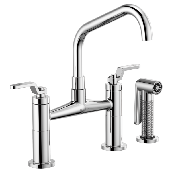 BRIZO LITZE 62564LF ANGLED SPOUT BRIDGE INDUSTRIAL HANDLE