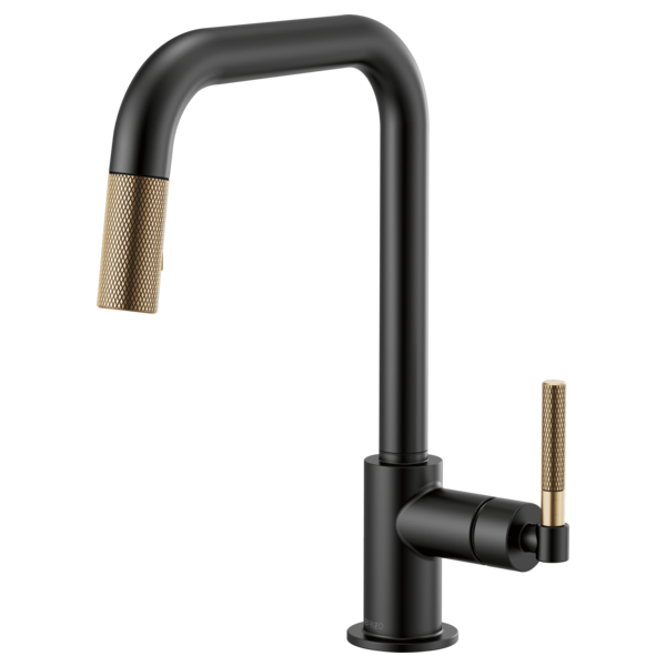 BRIZO LITZE 63053LF SQUARE SPOUT PULL-DOWN KNURLED HANDLE