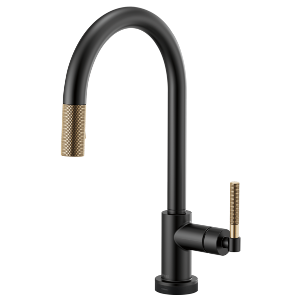 BRIZO LITZE 64043LF ARC SPOUT PULL-DOWN WITH SMARTTOUCH KNURLED HANDLE