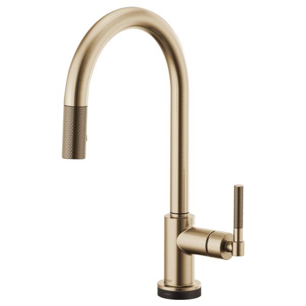 BRIZO LITZE 64043LF ARC SPOUT PULL-DOWN WITH SMARTTOUCH KNURLED HANDLE