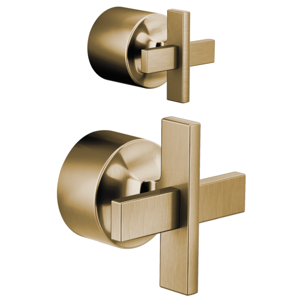 BRIZO LEVOIR HX75P98 PRESSURE BALANCE VALVE WITH DIVERTER TRIM HANDLE KIT - CROSS