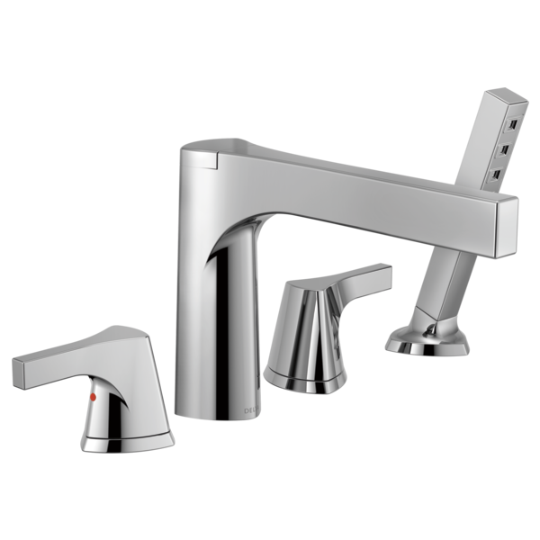DELTA ZURA T4774 4-HOLE ROMAN TUB WITH HANDSHOWER TRIM