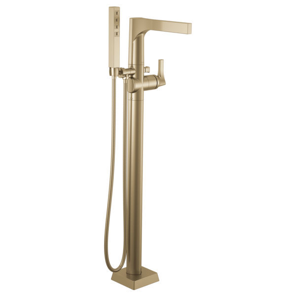 DELTA ZURA T4774-FL FLOOR MOUNT TUB FILLER WITH HANDSHOWER