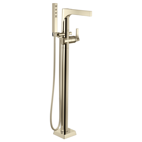 DELTA ZURA T4774-FL FLOOR MOUNT TUB FILLER WITH HANDSHOWER