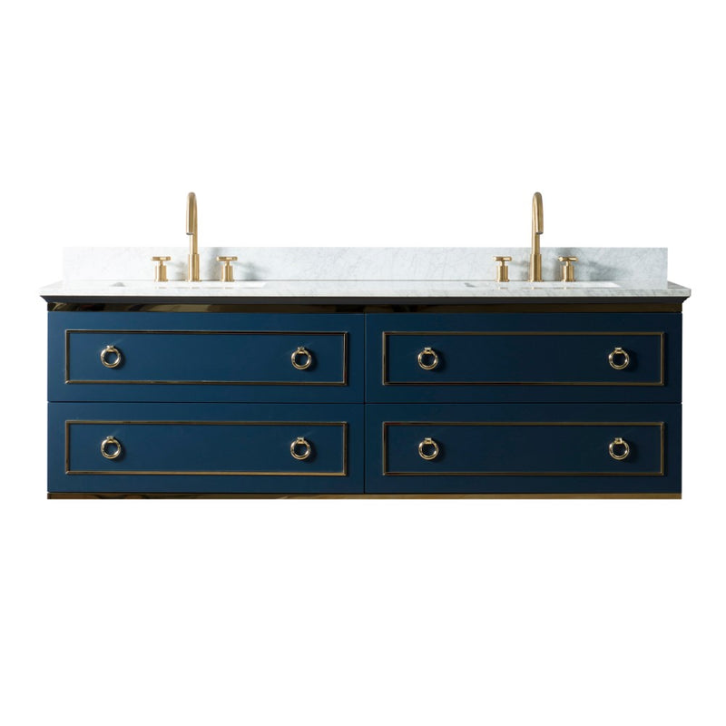 Virta 72 Inch Bluestar Wall Hung Double Sink Vanity