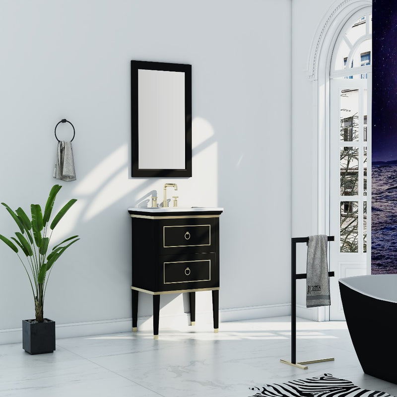 Virta 24 Inch Blackstar Floor Mount Single Sink Vanity