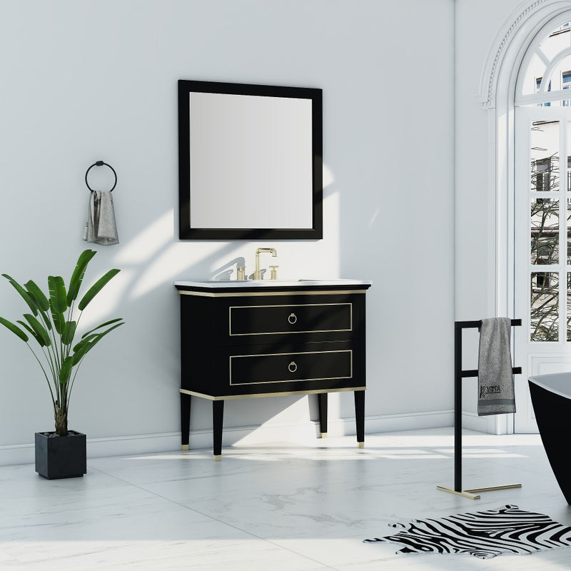Virta 36 Inch Blackstar Floor Mount Single Sink Vanity