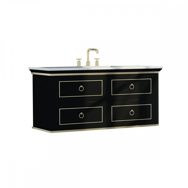 Virta 48 Inch Blackstar Wall Hung Single Sink Vanity