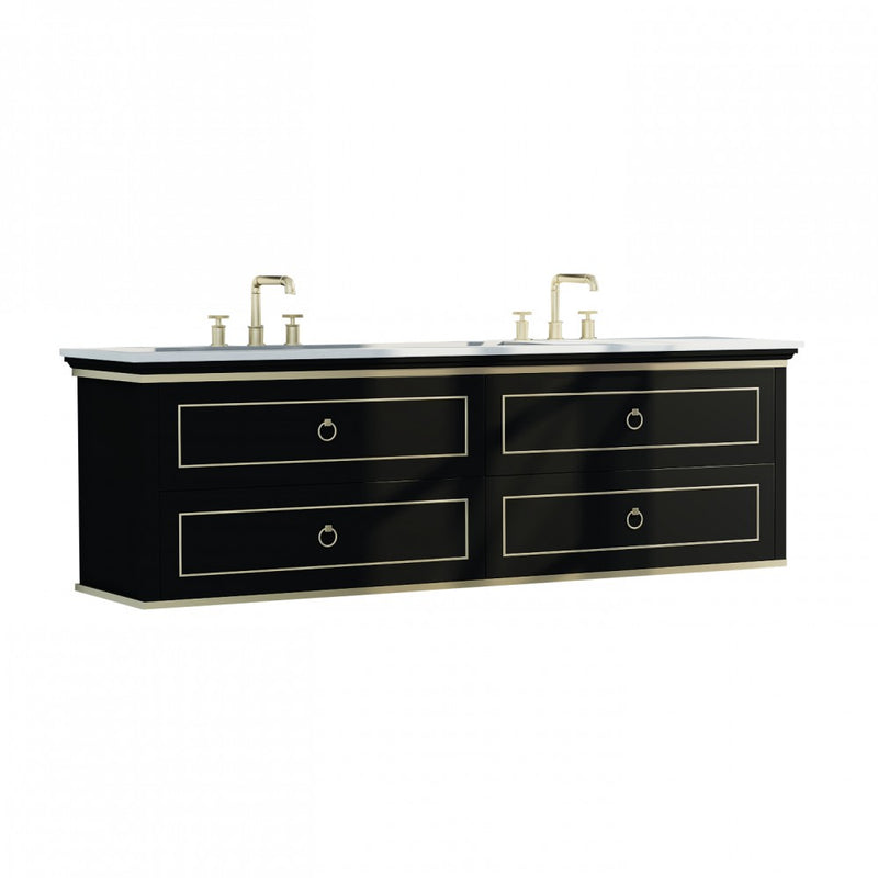 Virta 72 Inch Blackstar Wall Hung Double Sink Vanity