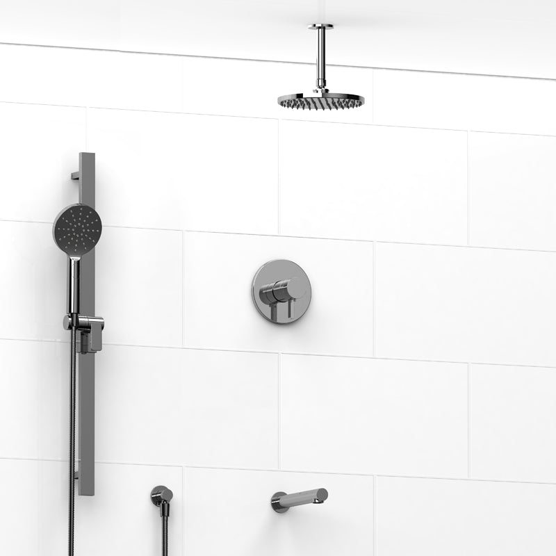 Riobel Paradox TKIT1345PXTM Type TP thermostaticpressure balance 0.5 coaxial 3-way system with hand shower rail shower head