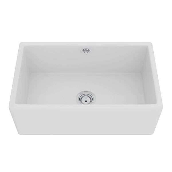 Shaws MS3018 30" Shaker Single Bowl Farmhouse Apron Front Fireclay Kitchen Sink