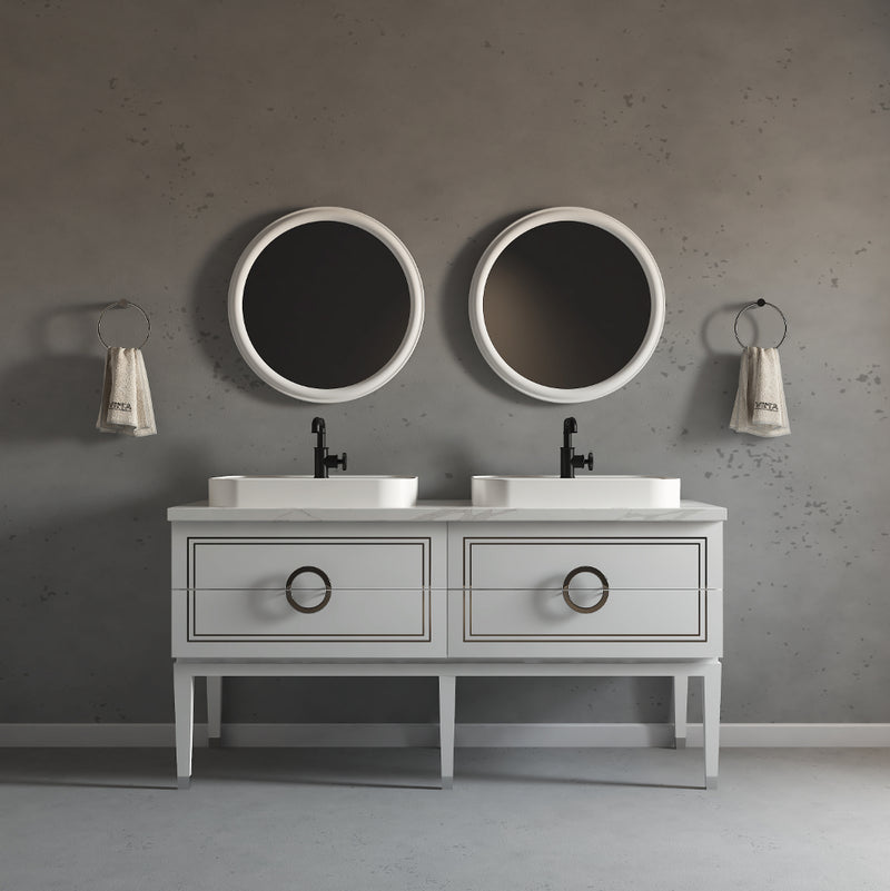 Virta 60 Inch Sarah Floor Mount Double Vessel Sink Vanity