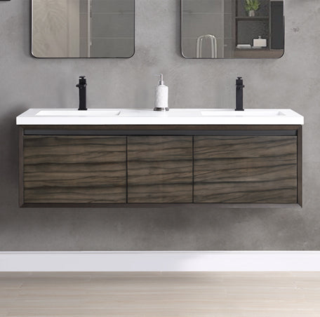 Fairmont Designs M4 60" Double Bowl Wall Mount Vanity - Smoke