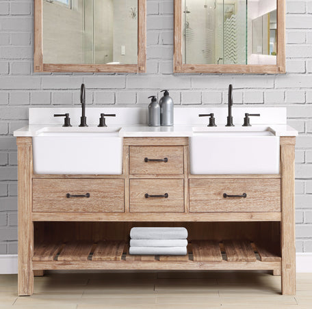 Fairmont Designs Napa 60" Double Bowl Farmhouse Vanity - Sonoma Sand