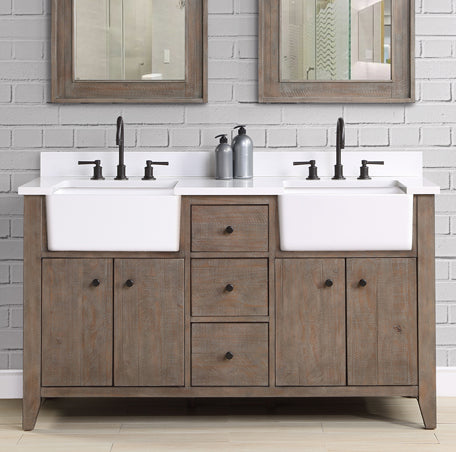 Fairmont Designs River View 60" Double bowl Farmhouse Vanity - Coffee Bean