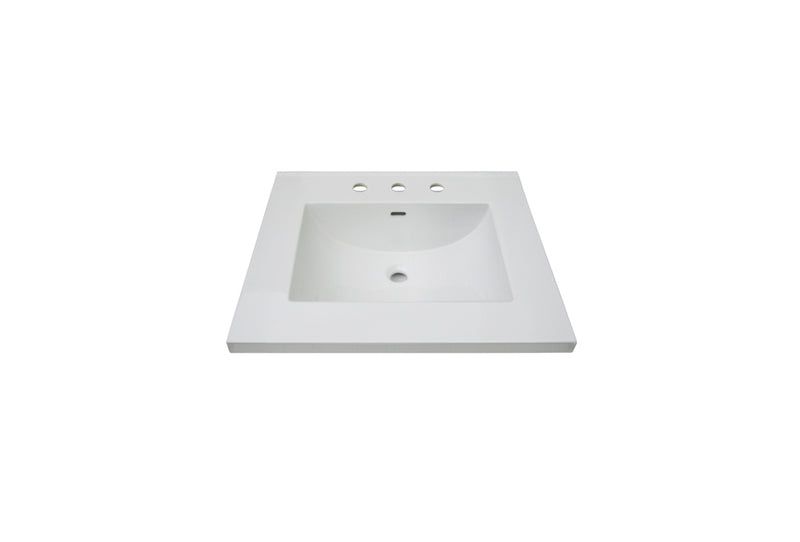 Fairmont Designs 3cm (1-1/4") 25" Tops White Ceramic Vanity Sink Top with Integral Bowl - Single