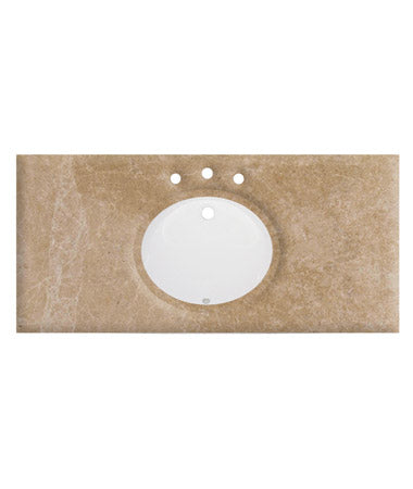 Fairmont Designs T-4922EL Tops - backsplash included use with S-100 Oval - Ceramic Undermount Sink - 49 x 22-12 x 34