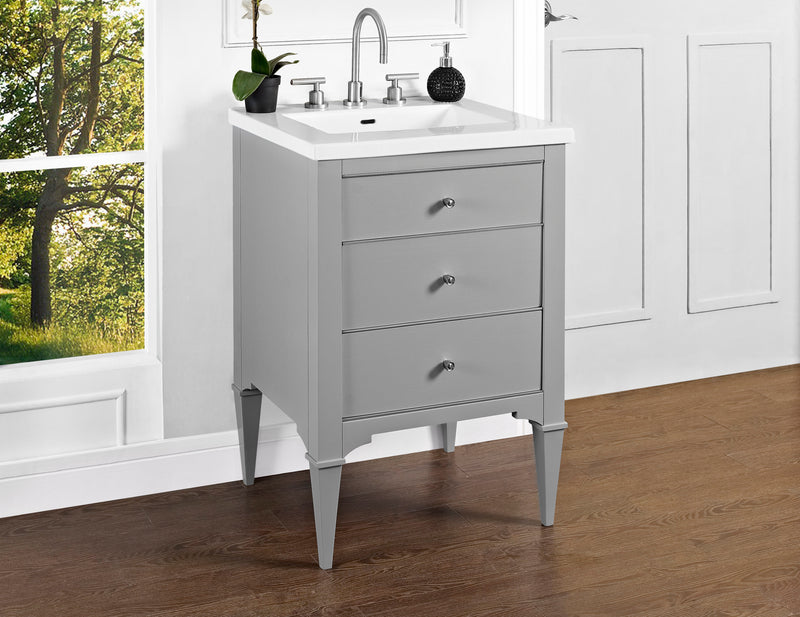 Fairmont Designs Charlottesville w/Nickel 24" Vanity - Light Gray