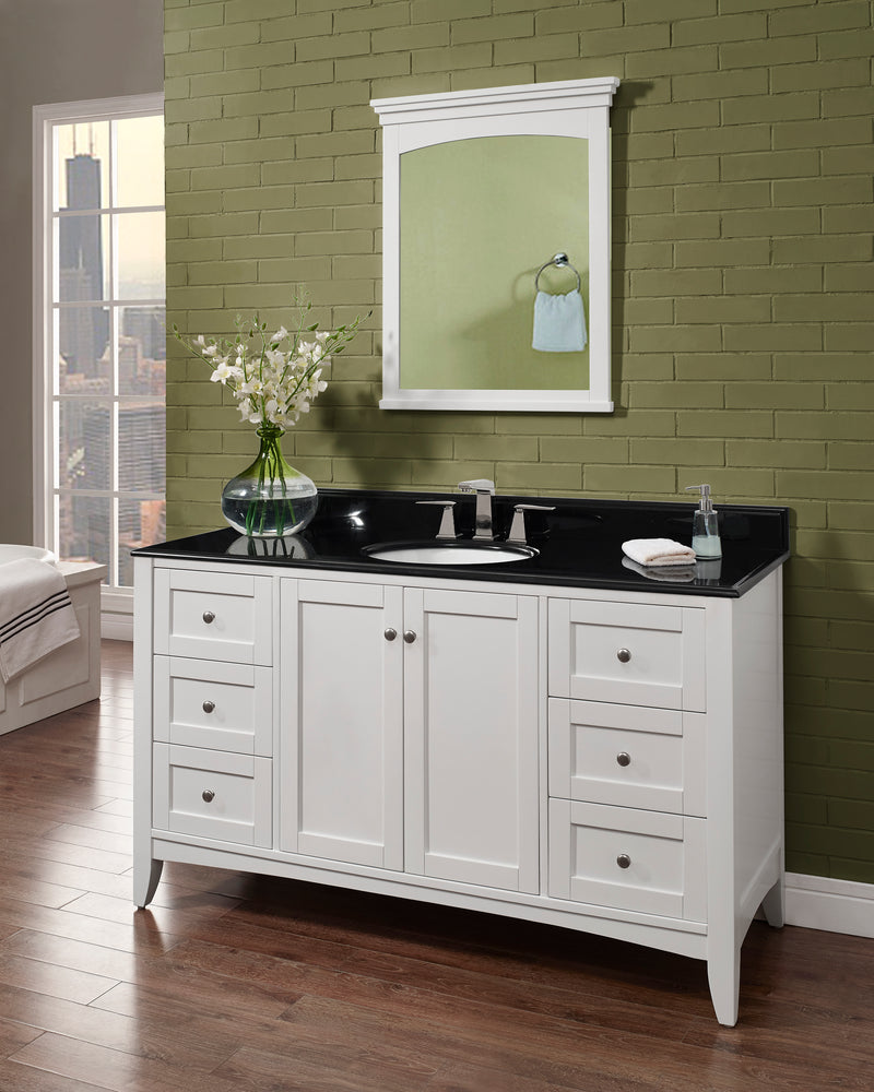 Fairmont Designs Shaker Americana 60" Single Bowl Vanity - Polar White
