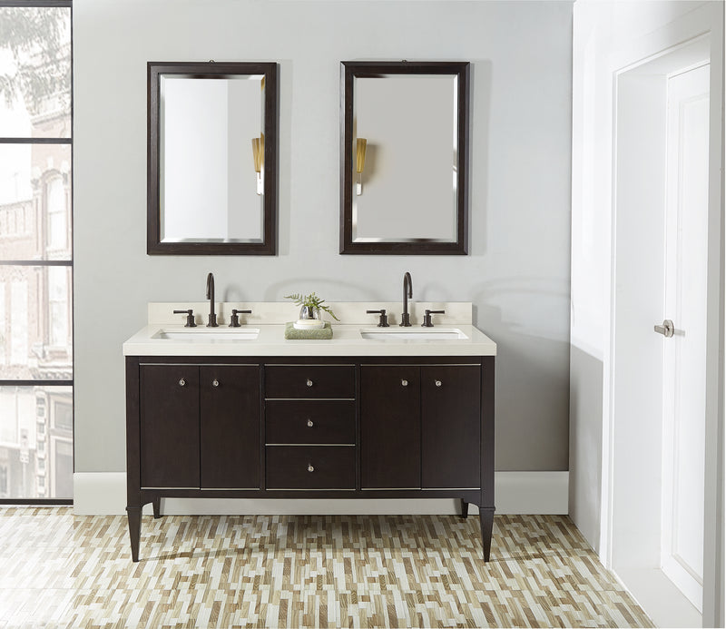 Fairmont Designs Charlottesville w/Nickel 60" Double Bowl Vanity - Door - Vintage Black