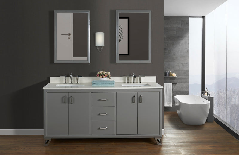 Fairmont Designs Revival 72" Double Bowl Vanity - Glossy Medium Gray