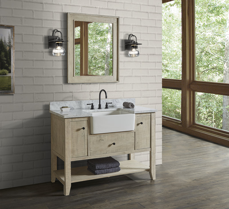 Fairmont Designs River View 48" Open Shelf Farmhouse Vanity - Toasted Almond
