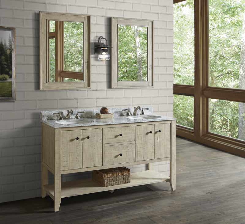 Fairmont Designs River View 60" Double Bowl Open Shelf Vanity - Toasted Almond