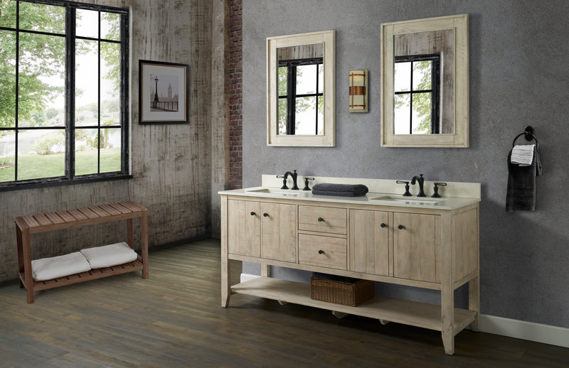 Fairmont Designs River View 72" Double Bowl Open Shelf Vanity - Toasted Almond