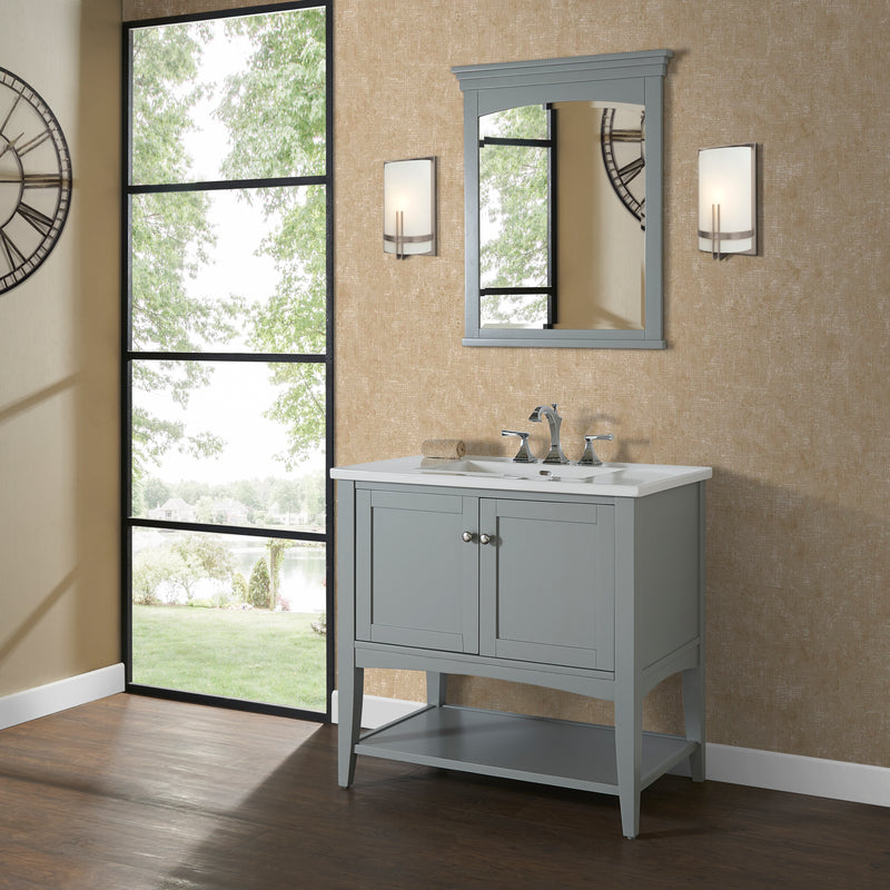 Fairmont Designs Shaker Americana 36" Open Shelf Vanity - Light Gray