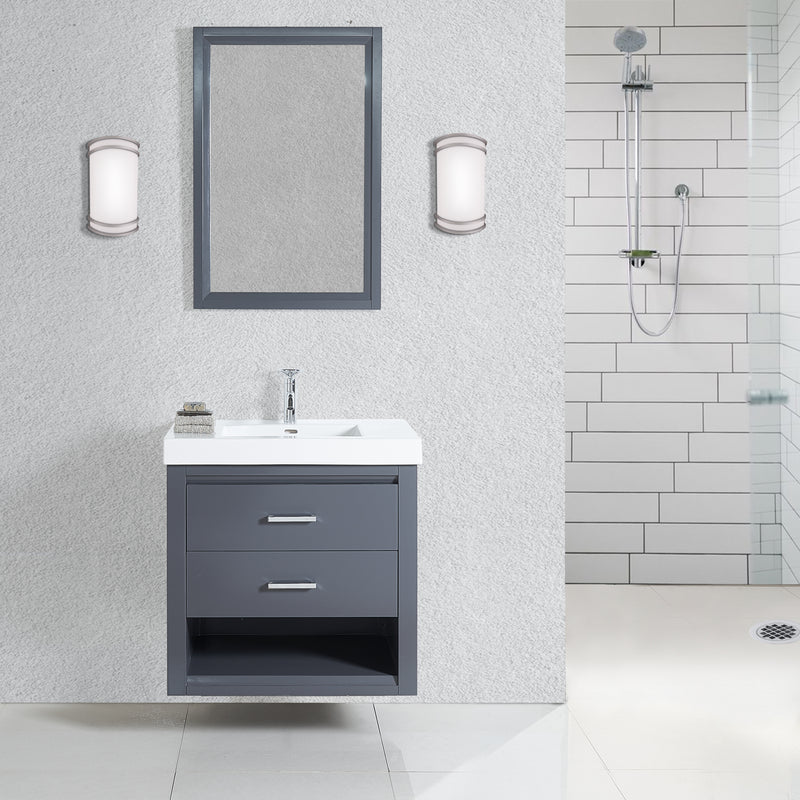Fairmont Designs Studio One 30x18" Wall Mount Vanity - Glossy Pewter