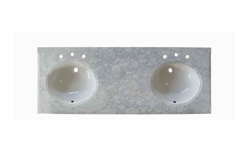 Fairmont Designs 3cm (1-1/4") 61” Tops Double Bowl Countertop 8" Widespread Ease Edge - Double