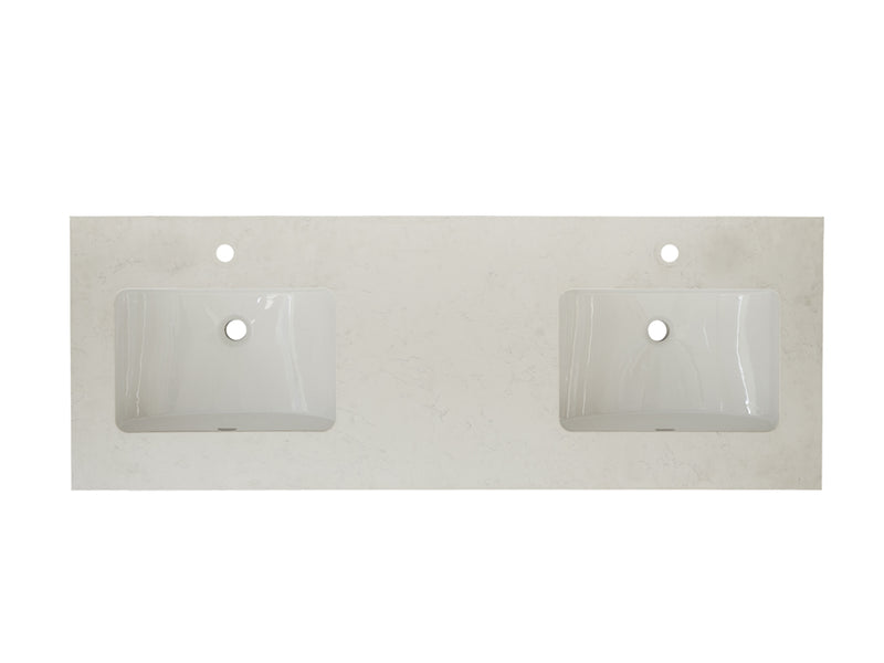 Fairmont Designs 2cm (3/4") 61" Double Bowl Quartz Top Ease Edge - Double
