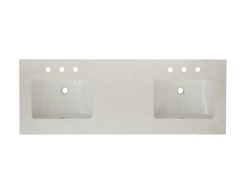 Fairmont Designs 2cm (3/4") 61" Double Bowl Quartz Top Ease Edge - Double
