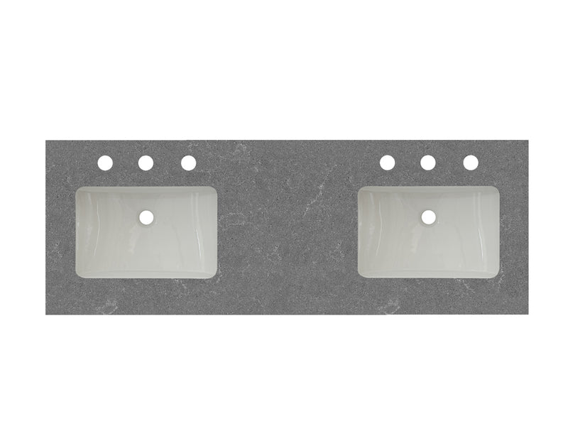 Fairmont Designs 2cm (3/4") 61" Double Bowl Quartz Top Ease Edge - Double