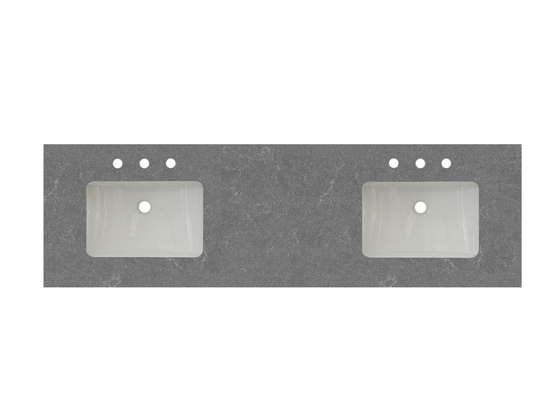 Fairmont Designs 2cm (3/4") 67" Double Bowl Quartz Top Ease Edge - Double