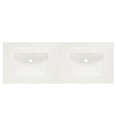 Fairmont Designs 2inch - 60" Tops Double Bowl Quartz Top Ease Edge - Double