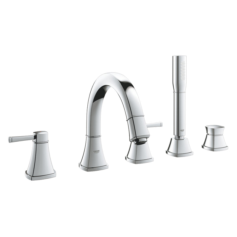Grohe 19919 Grandera 5-Hole 2-Handle Deck Mount Roman Tub Faucet with 6.6 L/min - 1.75 GPM Hand Shower