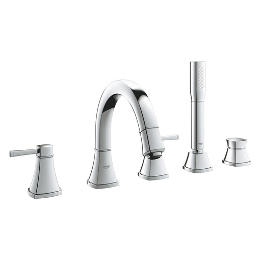 Grohe 19919 Grandera 5-Hole 2-Handle Deck Mount Roman Tub Faucet with 6.6 L/min - 1.75 GPM Hand Shower