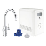 Grohe 31251 Blue Single-Handle Pull Down Kitchen Faucet Single Spray 6.6 L/min - 1.75 GPM Chilled and Sparkling Water