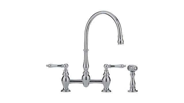 Franke FF60 Bridge faucet with side spray Polished Chrome