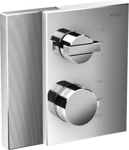 AXOR EDGE THERMOSTATIC TRIM WITH VOL CONTROL AND DIVERTER, DIAMOND CUT