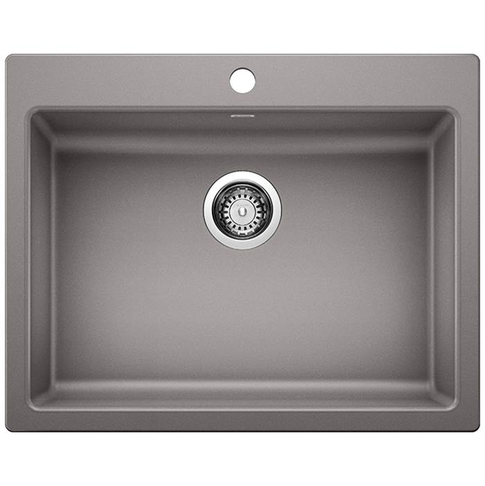 BLANCO PRECIS SINGLE 25 ADA DUAL MOUNT, MET. GRAY