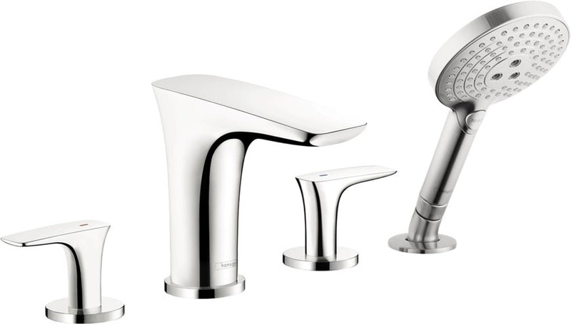 HANSGROHE PURAVIDA 4-HOLE ROMAN TUB SET TRIM WITH 1.8 GPM HANDSHOWER