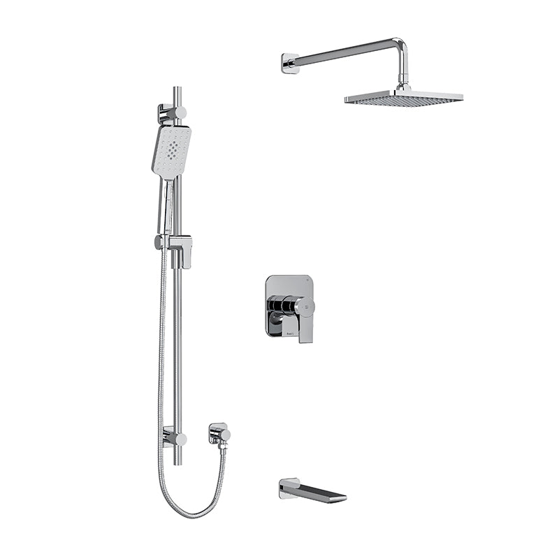 Riobel Kubik KIT1294US Type T/P (thermostatic/pressure balance) ½" coaxial 2-way system with hand shower and shower head