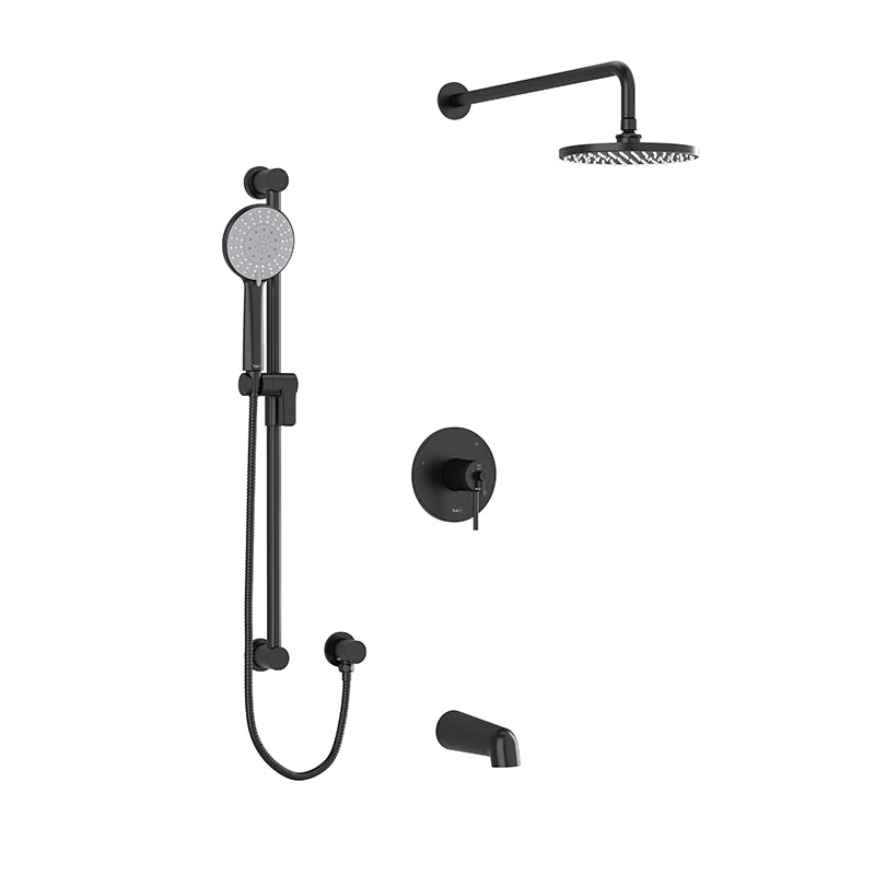 Riobel Kubik KIT1294US Type T/P (thermostatic/pressure balance) ½" coaxial 2-way system with hand shower and shower head
