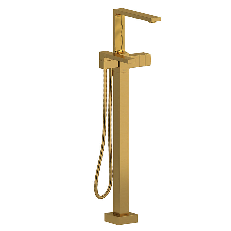 Riobel Reflet TRF39 2-way Type T (thermostatic) coaxial floor-mount tub filler with hand shower trim (Without Rough-in)