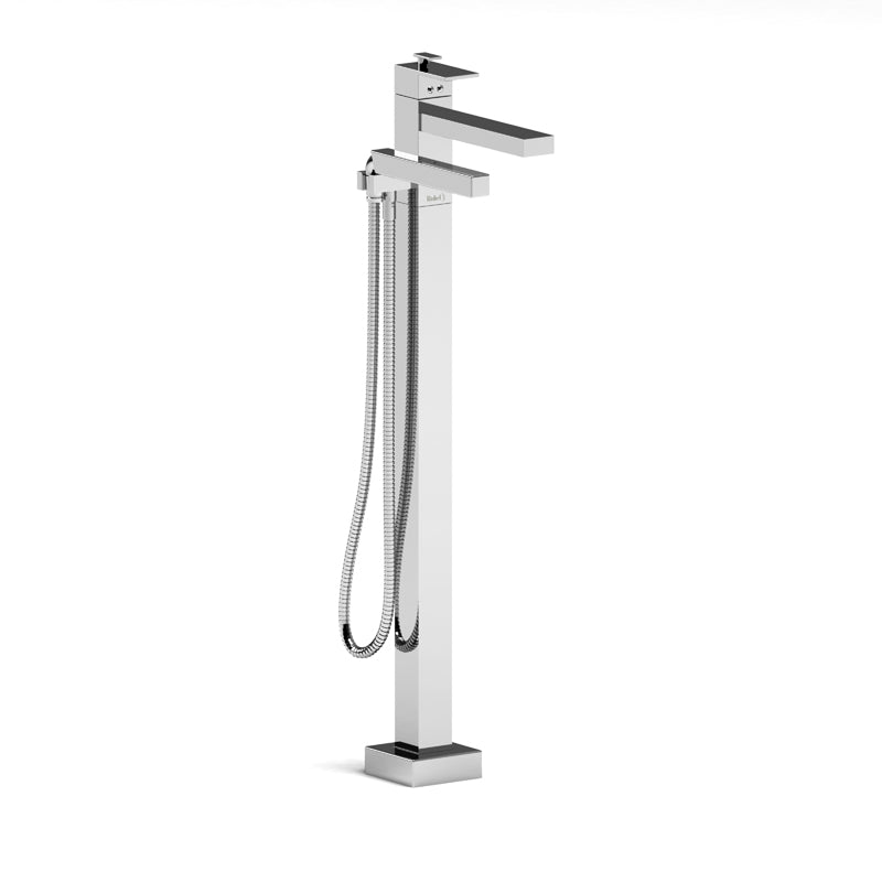 Riobel Kubik TUS39 2-way Type T (thermostatic) coaxial floor-mount tub filler with hand shower trim (Without Rough-in)