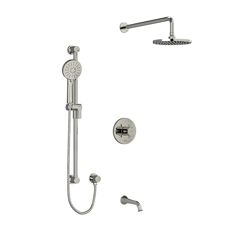 Riobel Edge 3-Way Shower System Trim with Hand Shower Rail, Shower Head and Spout TKIT1345EDTM