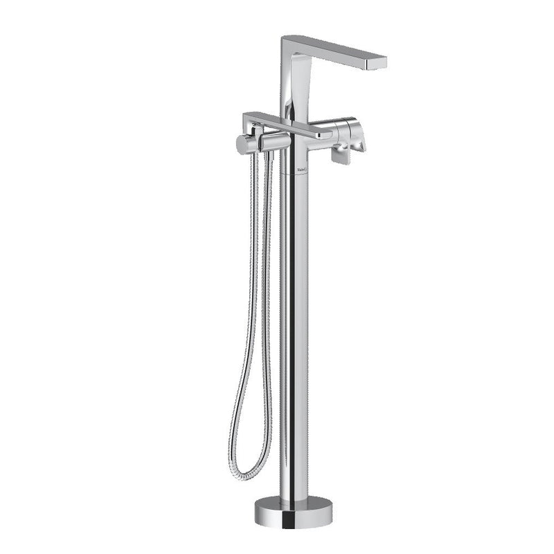 Riobel Ode TOD39 2-way Type T (thermostatic) coaxial floor-mount tub filler with hand shower trim (Without Rough-in)